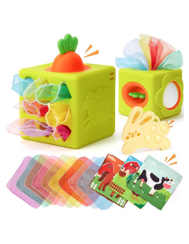 Caja de Pañuelos de Silicona Hahaland 6 en 1 para Bebés