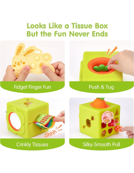 Caja de Pañuelos de Silicona Hahaland 6 en 1 para Bebés