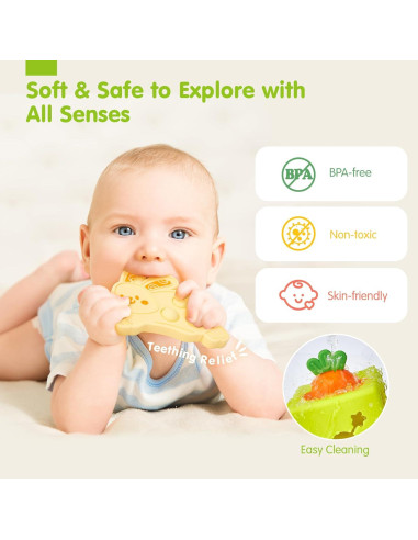 Caja de Pañuelos de Silicona Hahaland 6 en 1 para Bebés