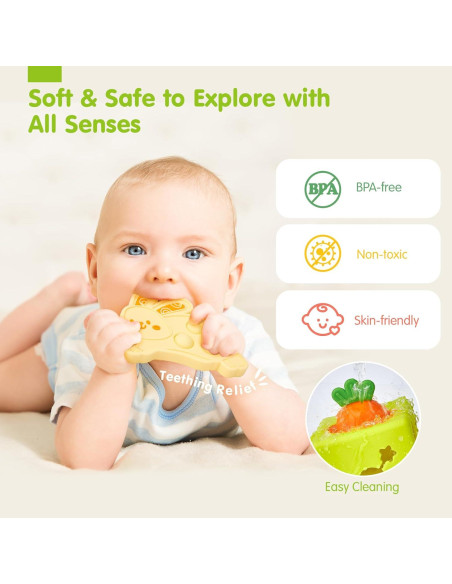 Caja de Pañuelos de Silicona Hahaland 6 en 1 para Bebés