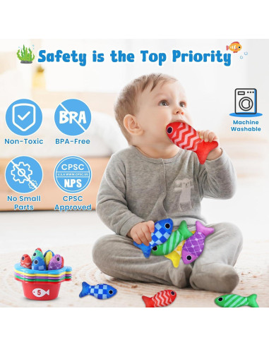Juguetes Montessori de Pesca HSLNSD 22 Piezas para Niños 1-3 Años