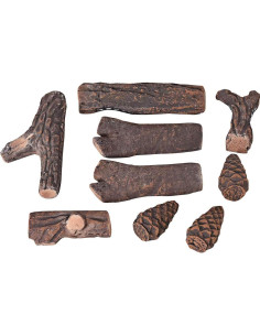 Leños de Cerámica Squareful 9 Piezas para Chimenea 2