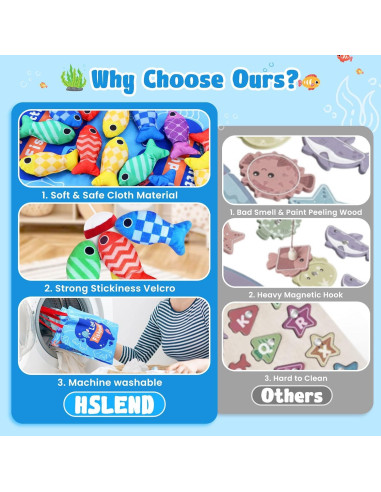 Juguetes Montessori de Pesca HSLNSD 22 Piezas para Niños 1-3 Años