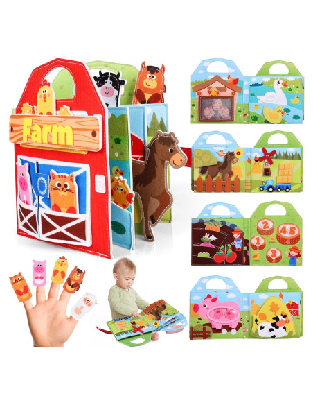 Libro Ocupado Montessori de Animales de Granja - NOMISURIT