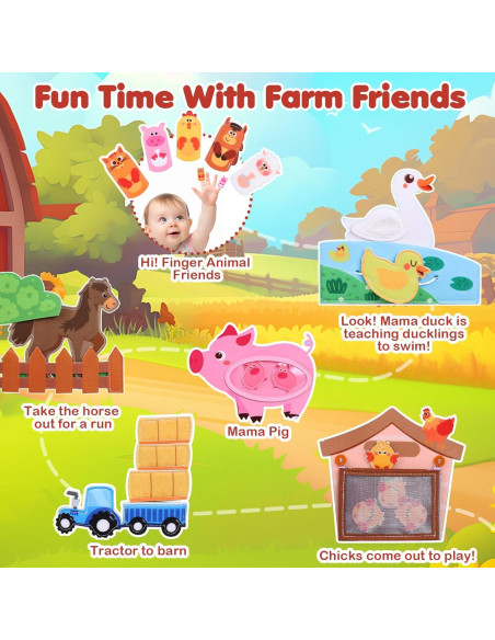 Libro Ocupado Montessori de Animales de Granja - NOMISURIT