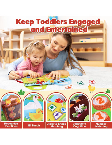 Libro Ocupado Montessori de Animales de Granja - NOMISURIT