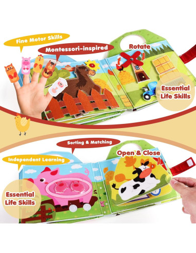 Libro Ocupado Montessori de Animales de Granja - NOMISURIT