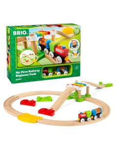 Juego de Tren de Madera BRIO - Mi Primer Ferrocarril 18 Piezas