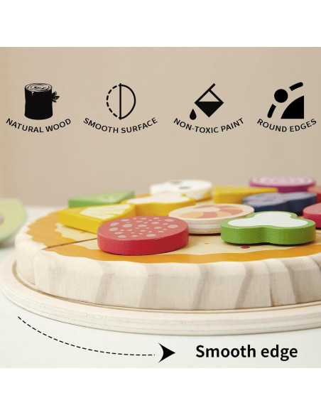 Juego de Comida de Madera PairPear - Set de Pizza 28 Piezas Juego de Comida de Madera PairPear - Set de Pizza 28 Piezas
