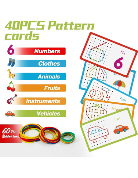 2 Tableros Geométricos de Madera Montessori - Juguete STEM 3-6 Años