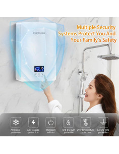 Calentador de Agua Eléctrico Instantáneo Sanheshun 6000W 220V 2