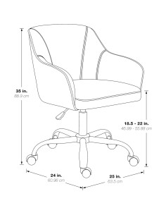 Silla de Oficina Acolchada Bristol Office Star Terciopelo Azul 2