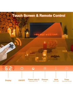 Chimenea eléctrica 1500W FW42-IR002 42" control remoto 2