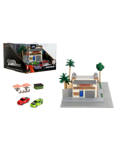 Mercado y Café de Toretto Jada Toys con 2 Coches Metal 20.32x17.78 cm