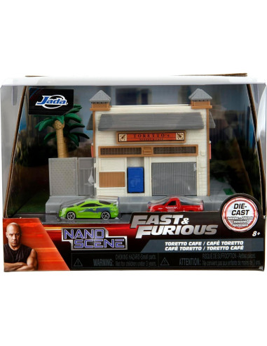 Mercado y Café de Toretto Jada Toys con 2 Coches Metal 20.32x17.78 cm