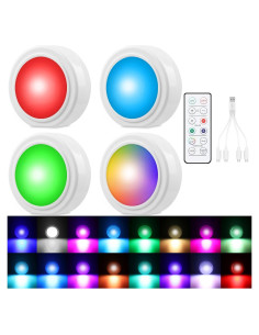 Luces LED Inalámbricas LYCARESUN para Interior de Auto - 4 Pcs