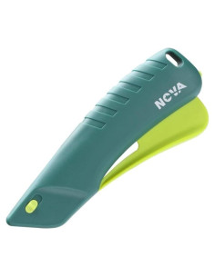 Cuchillo Retráctil Inteligente Nova SK031A, Hoja 22mm, Verde