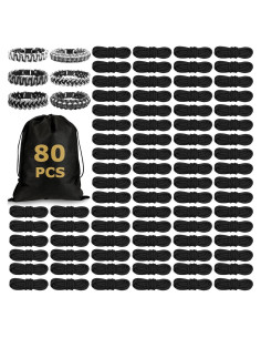 Kit de Cuerdas Paracord 550 Riakrum 80 Piezas 3.05m Negro