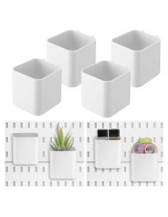 Tanlade 4 Tazas de Tablero Perforado Blancas 7.5x9x8 cm