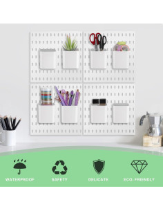 Tanlade 4 Tazas de Tablero Perforado Blancas 7.5x9x8 cm 2