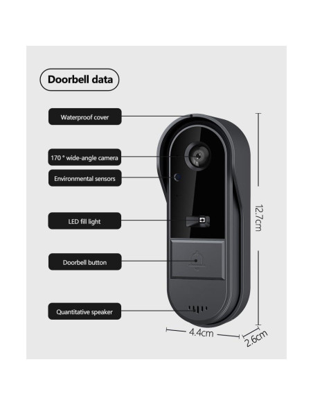 Cámara de Timbre Inalámbrica TKMARS 1080P Impermeable