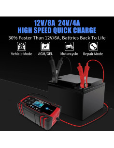 Cargador de Batería E-FAST 12V/8A y 24V/4A Automático 2