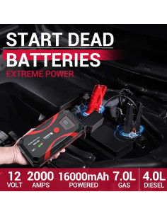 Arrancador de Batería Scstartx QD-208 3000A 12V Portátil 2