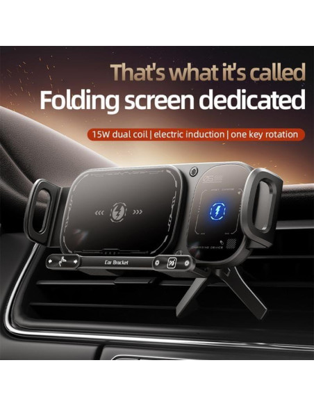 Soporte de Carga Inalámbrica para Auto Genérico 15W Ajustable Soporte de Carga Inalámbrica para Auto Genérico 15W Ajustable