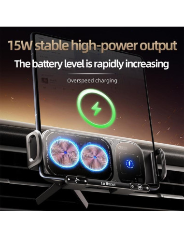 Soporte de Carga Inalámbrica para Auto Genérico 15W Ajustable