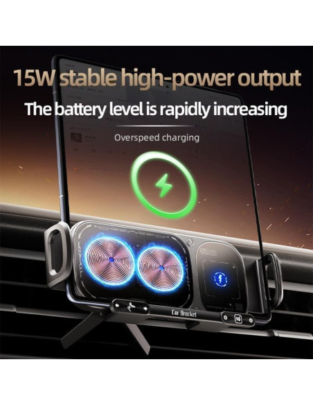 Soporte de Carga Inalámbrica para Auto Genérico 15W Ajustable Soporte de Carga Inalámbrica para Auto Genérico 15W Ajustable
