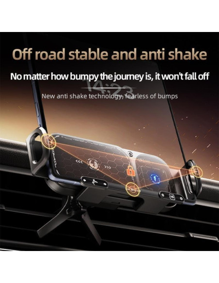 Soporte de Carga Inalámbrica para Auto Genérico 15W Ajustable Soporte de Carga Inalámbrica para Auto Genérico 15W Ajustable