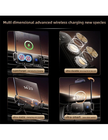 Soporte de Carga Inalámbrica para Auto Genérico 15W Ajustable