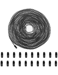 Cadena de bola de metal 10.06m 2.4mm con 30 conectores - Negro 2