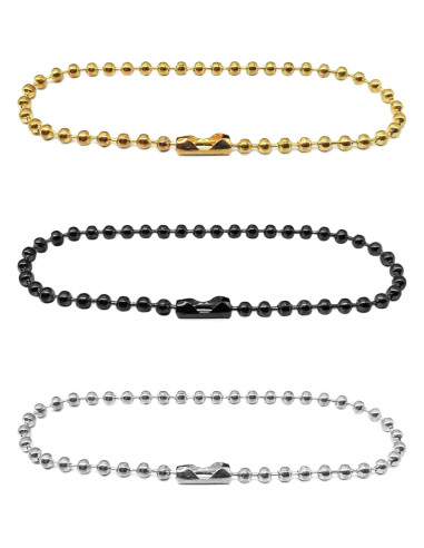 Cadena de bola de metal 10.06m 2.4mm con 30 conectores - Negro