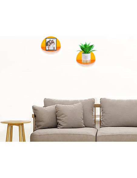 Estantes Flotantes Pequeños ROYALITA de Acrílico Naranja - Paquete de 2