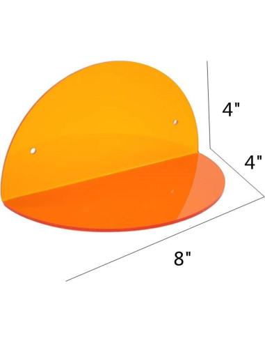 Estantes Flotantes Pequeños ROYALITA de Acrílico Naranja - Paquete de 2