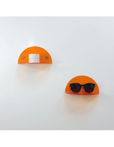 Estantes Flotantes Pequeños ROYALITA de Acrílico Naranja - Paquete de 2
