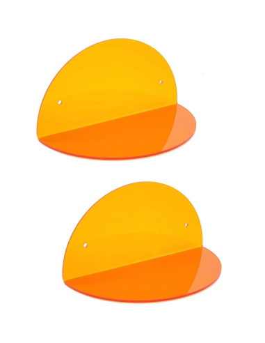 Estantes Flotantes Pequeños ROYALITA de Acrílico Naranja - Paquete de 2