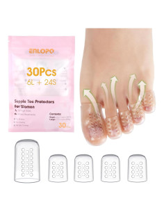 30 Protectores de Dedos de Silicona ENLOPQ para Tacones Altos