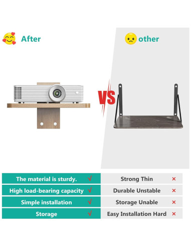 Estante Flotante de Madera WALI CS201N para TV y Proyector