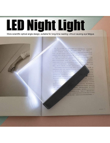 Luz de lectura plana LED Jwthee, 14.2x17.5cm, ajuste de brillo