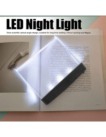 Luz de lectura plana LED Jwthee, 14.2x17.5cm, ajuste de brillo