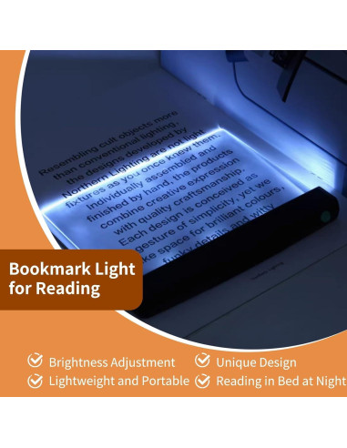 Luz de lectura plana LED Jwthee, 14.2x17.5cm, ajuste de brillo