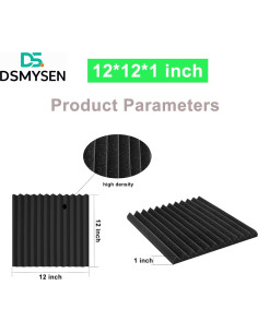 Paquete de 56 Paneles Acústicos DSMYDSEN 30.48x30.48 cm Negro 2