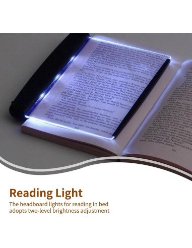 Luz de lectura plana LED Jwthee, 14.2x17.5cm, ajuste de brillo