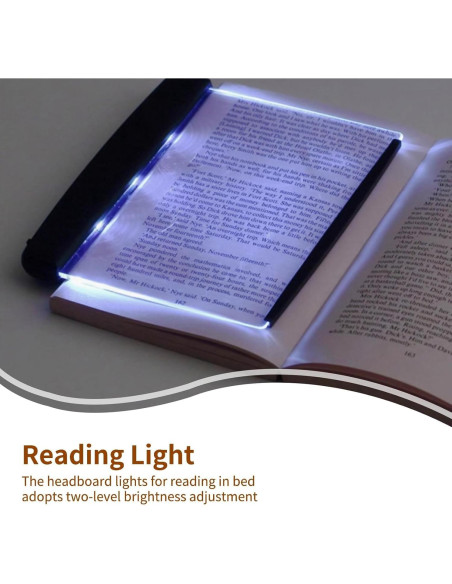 Luz de lectura plana LED Jwthee, 14.2x17.5cm, ajuste de brillo