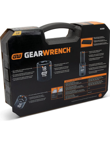 Juego de Enchufes GEARWRENCH 44 Piezas 3/8" SAE/Métrico