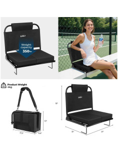 Asiento de Estadio Plegable EMSLX con Respaldo Ajustable 158.76 kg 2