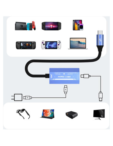 Adaptador HDMI a USB-C 4K 60Hz porpen V278A para Gafas AR