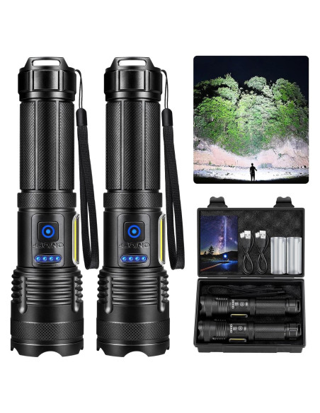 Linterna Recargable KINGCAESAR 90,000 Lúmenes - Paquete de 2 Linterna Recargable KINGCAESAR 90,000 Lúmenes - Paquete de 2